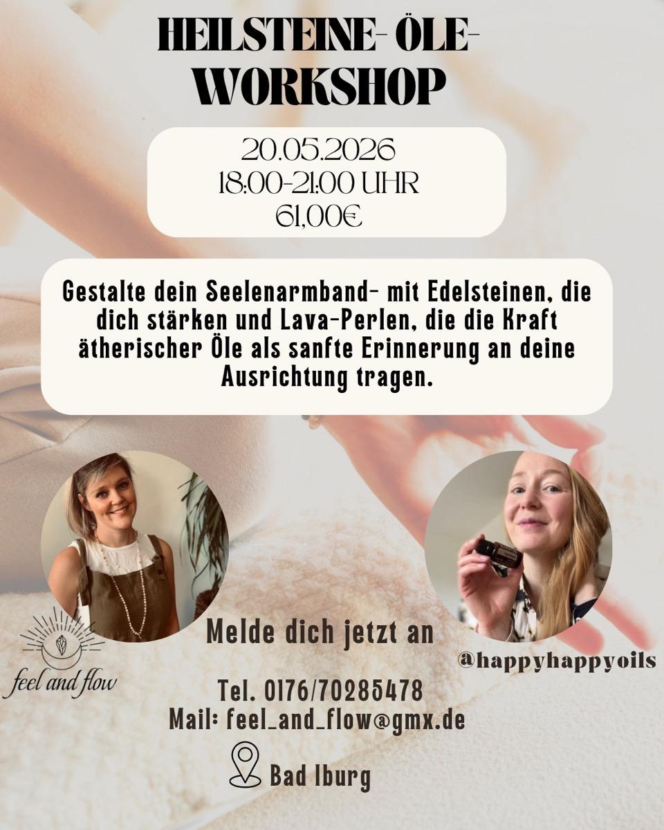 Heilsteine & Öle Workshop Flyer